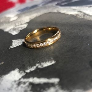 ADORNIA 14k Yellow Gold plated Eternity Ring size 10